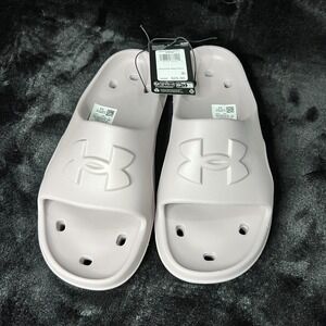 Under Armour Locker 5 Slide 3028094-009 Mens 9 Sandals Gray Dawn Casual Slip On